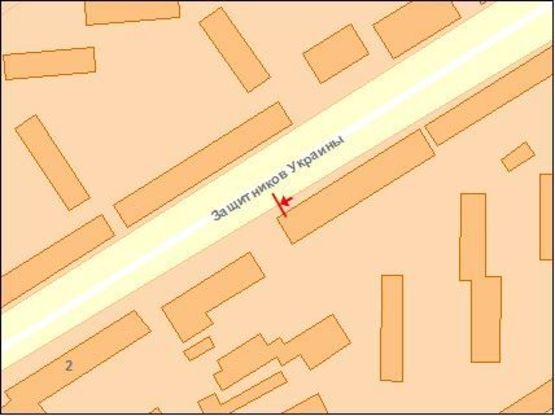 Схема рекламной плоскости по адресу Одинцова ул., 6  Схема рекламной плоскости по адресу Одинцова ул., 6