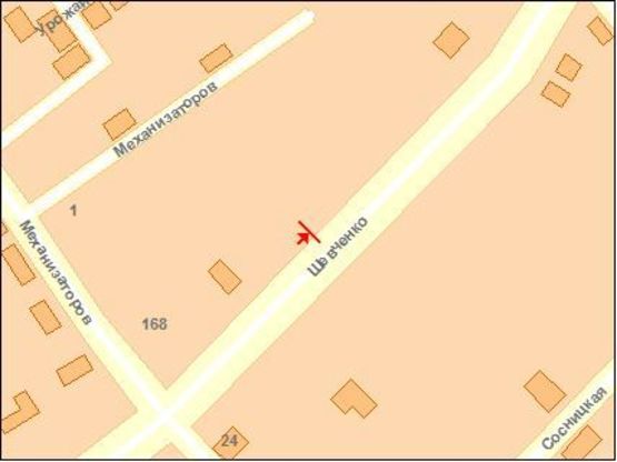 Схема рекламної площини за адресою Шевченка ул. 178