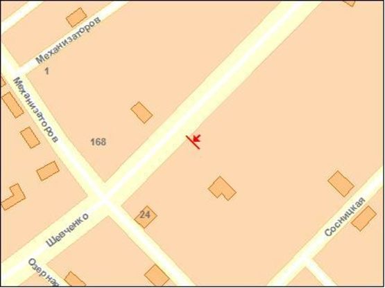 Схема рекламной плоскости по адресу Шевченко ул., 135 Схема рекламной плоскости по адресу Шевченко ул., 135