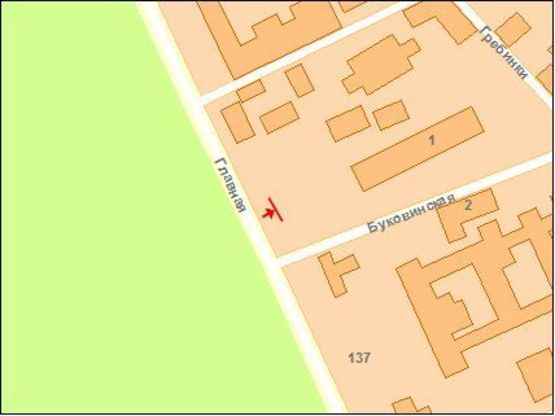 Схема рекламної площини за адресою Главная ул, 135, из центра