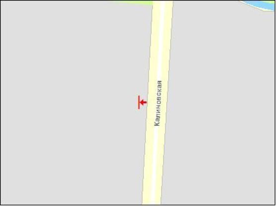 Схема рекламной плоскости по адресу Калиновская ул, 5 слева, в центр Схема рекламной плоскости по адресу Калиновская ул, 5 слева, в центр