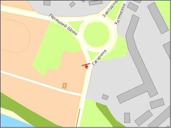 Схема рекламної площини за адресою Гагарина ул, транспортное кольцо, из центра