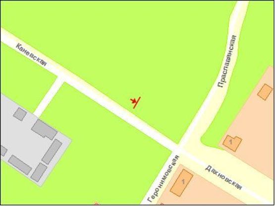 Схема рекламной плоскости по адресу Дахновская ул. - Постышева          Схема рекламной плоскости по адресу Дахновская ул. - Постышева