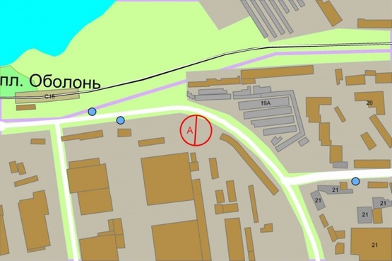 Схема рекламної площини за адресою Электриков, напротив 19А