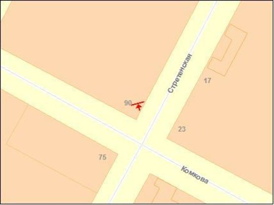 Схема рекламної площини за адресою Люксембург Р ул / Комкова ул, правый