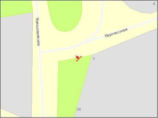 Схема рекламной плоскости по адресу Паровозная ул, на пл 200 лет Херсона, левый