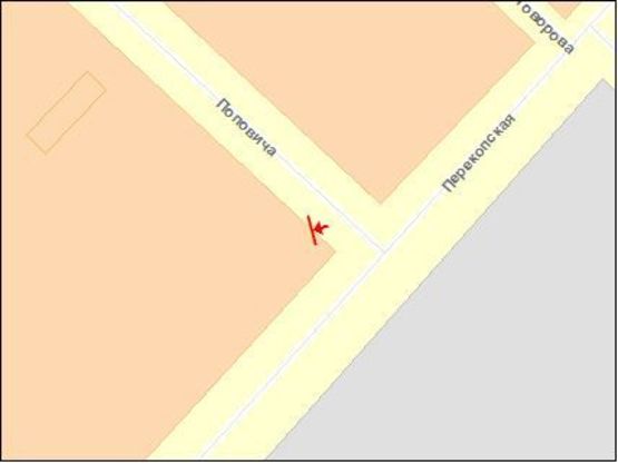 Схема рекламной плоскости по адресу Перекопская ул / Поповича ул Схема рекламной плоскости по адресу Перекопская ул / Поповича ул