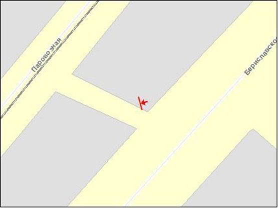 Схема рекламної площини за адресою Бериславское шоссе, въезд, левый