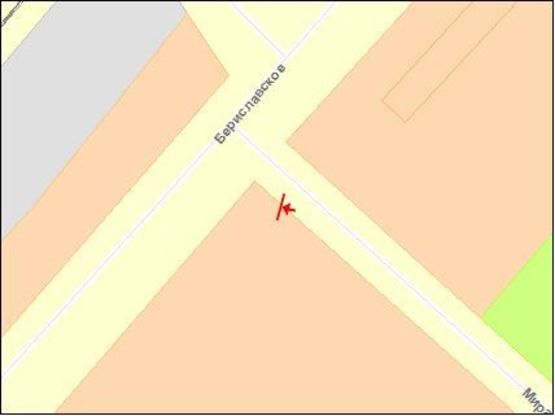 Схема рекламної площини за адресою Мира ул / Бериславское шоссе