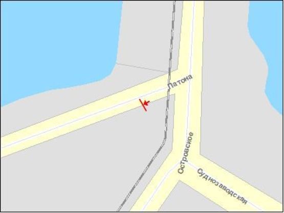 Схема рекламної площини за адресою Остовское шоссе / Судозавод