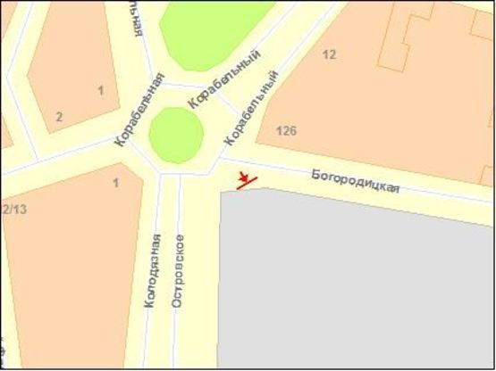 Схема рекламної площини за адресою Корабельная пл / Краснофлотская ул, левый Схема рекламної площини за адресою Корабельная пл / Краснофлотская ул, левый