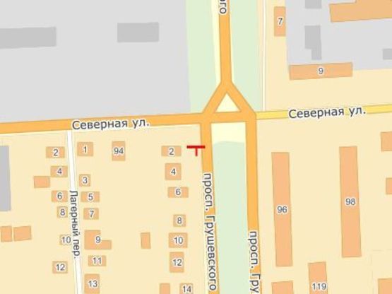 Схема рекламной плоскости по адресу Грушевского пр. / 100м до ул.Северная !!! Размер 5970х2970 мм !!!