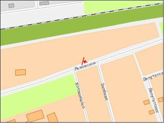 Схема рекламной плоскости по адресу Львовское шоссе, рынок Изида, правый, выезд на Львов, Тернополь