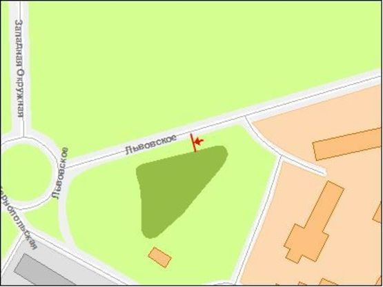 Схема рекламной плоскости по адресу Львовское шоссе, 100м от кольца с Тернопольской ул., из центра !!! Размер 6030х3030 мм !!!