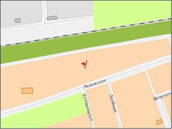 Схема рекламной плоскости по адресу Львовское шоссе, рынок Изида, въезд со Львова,  Тернополя параллельно, на остановку, левый