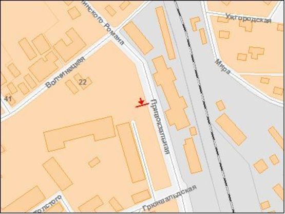 Схема рекламної площини за адресою Привокзальная пл. 11, напротив центр.гастронома, возле Ж/Д вокзала и ТЦ, в центр !!! Размер 2800х5970 мм !!!