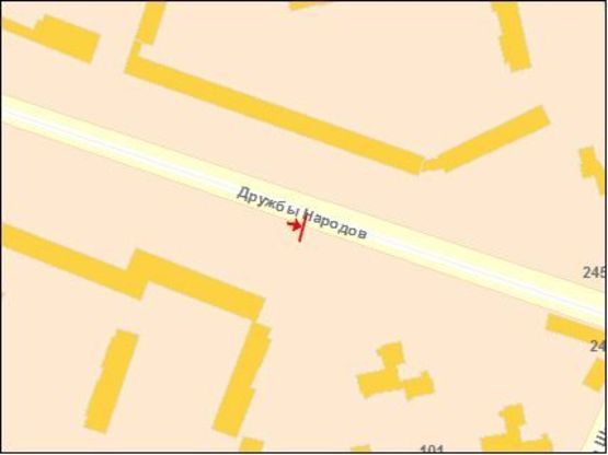 Схема рекламної площини за адресою Дружбы Народов ул. 238 Схема рекламної площини за адресою Дружбы Народов ул. 238