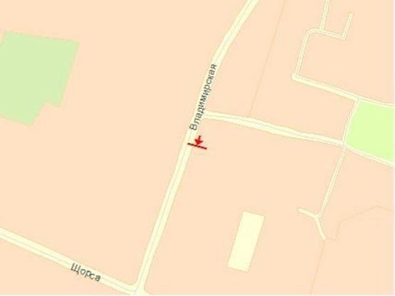 Схема рекламной плоскости по адресу Владимирская ул, 87, из центра Схема рекламной плоскости по адресу Владимирская ул, 87, из центра