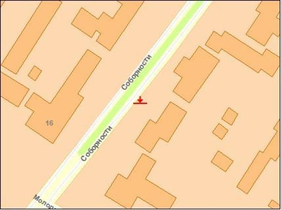 Схема рекламной плоскости по адресу Соборности пр. 9, в центр