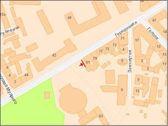 Схема рекламної площини за адресою Городоцкая ул. 81/83, левый, в центр !!! Размер 2860х5860 мм !!!