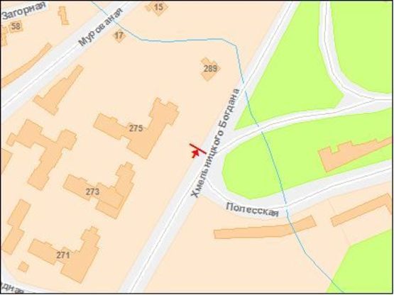 Схема рекламной плоскости по адресу Хмельницкого Б. ул. 275, из центра !!! Размер 5860х2860 мм !!!