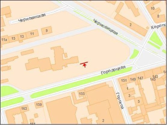 Схема рекламной плоскости по адресу Городоцкая ул, 1 справа