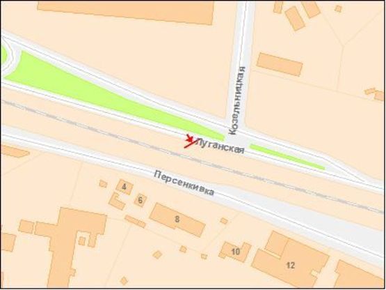 Схема рекламной плоскости по адресу Луганская ул, возле остановки. от ул Стрийской Схема рекламной плоскости по адресу Луганская ул, возле остановки. от ул Стрийской