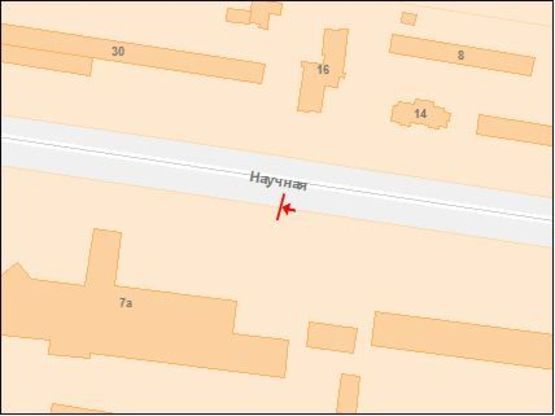 Схема рекламной плоскости по адресу Научная ул, 7а, к Кульпарковской ул