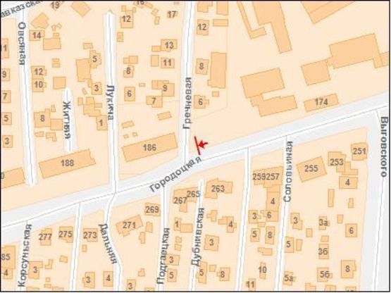 Схема рекламної площини за адресою Городоцкая ул., 186 Схема рекламної площини за адресою Городоцкая ул., 186