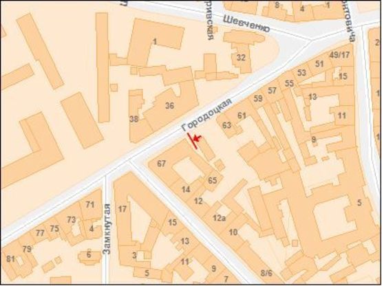 Схема рекламной плоскости по адресу Городоцкая ул., 67 Схема рекламной плоскости по адресу Городоцкая ул., 67