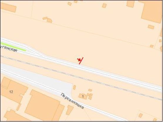 Схема рекламної площини за адресою Луганская ул. (станция ПЕРСАНОВКА) ТЦ ШОК, Ж/Д переезд