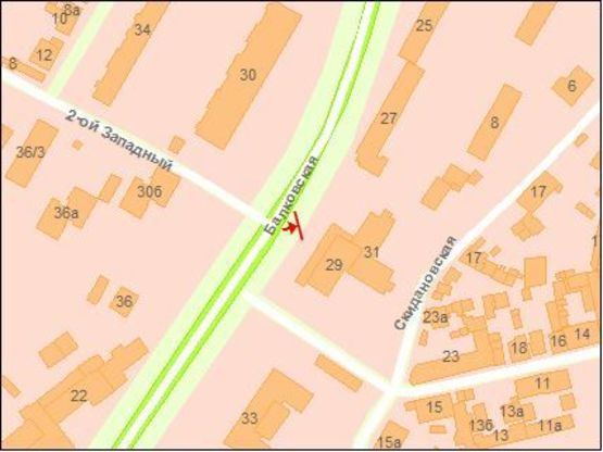 Схема рекламної площини за адресою Балковская ул. 27/31 / Матросская ул.