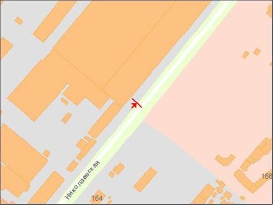 Схема рекламной плоскости по адресу Николаевская дорога 253, напротив стадиона