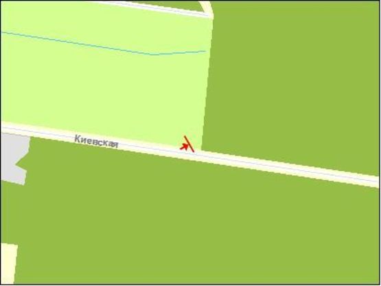 Схема рекламной плоскости по адресу Киевская ул, 108, из центра