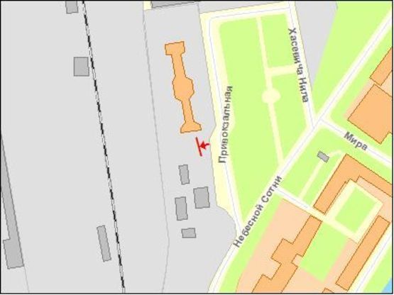 Схема рекламної площини за адресою Привокзальная пл, слева от входа, нижний, из центра