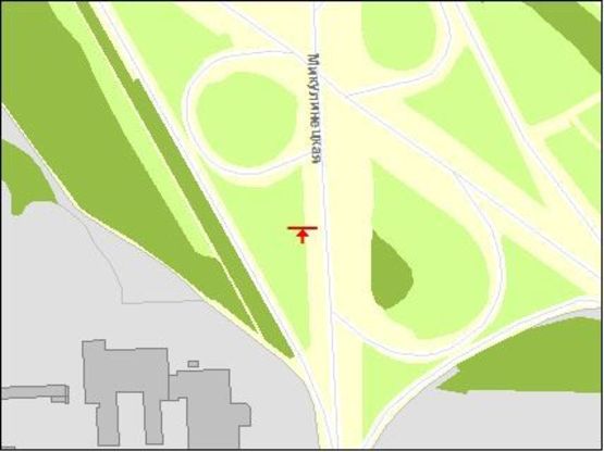 Схема рекламної площини за адресою Микулинецкая ул / Будного Ст ул, из центра, правый