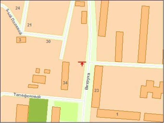 Схема рекламной плоскости по адресу Витрука ул, 26, к ул Киевской