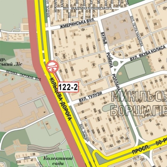 Схема рекламной плоскости по адресу Кольцевая дорога, ул. Зодчих, 62 (УкрСибБане, АЗС "УкрАВТО", в направ. прос. Победы), правый