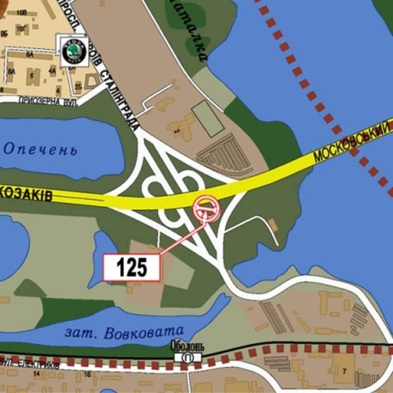 Схема рекламної площини за адресою пр.Героев Сталинграда - Московский мост