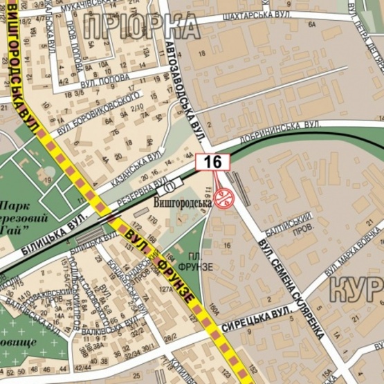 Схема рекламной плоскости по адресу Скляренко ул. (Куренёвский рынок, супермаркет АМСТОР, конечная трамвая 16, по напрвлению Московского просп.)