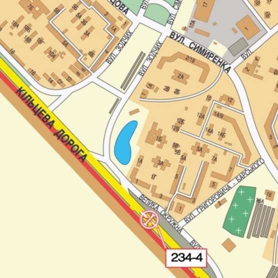 Схема рекламної площини за адресою Кольцевая дорога, напротив супермаркета Край (на разделительной полосе, автосалон Great Wall, автосалон "Subaru", в направлении просп. Победы) Схема рекламної площини за адресою Кольцевая дорога, напротив супермаркета Край (на разделительной полосе, автосалон Great Wall, автосалон "Subaru", в направлении просп. Победы)