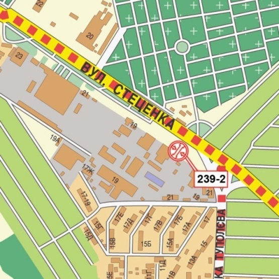 Схема рекламной плоскости по адресу Стеценко ул., 19А  (АЗС "УкрАВТО", "Правекс Банк", "Универсал Авто", направление просп. А.Палладина)