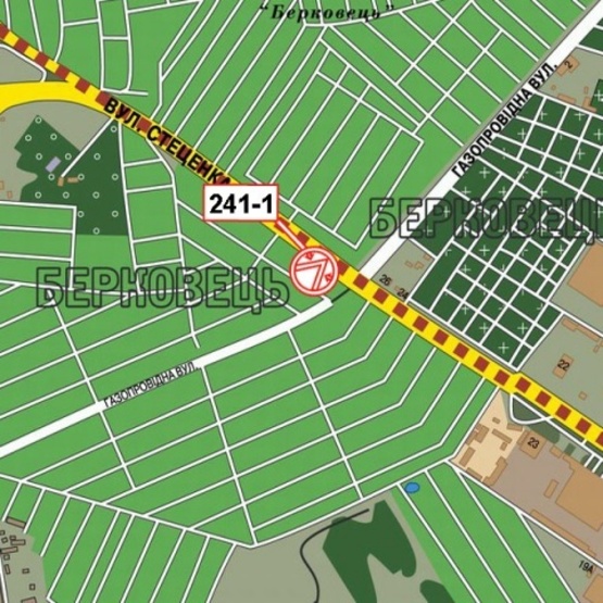 Схема рекламної площини за адресою Стеценко ул. / ул.Газопроводная (шиномонтаж, в направлении центра города)