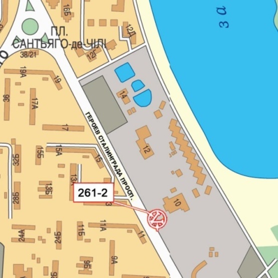 Схема рекламної площини за адресою Героев Сталинграда просп., 10 по направлению от ст. м. Минская, ст. м.  Героев Днепра (Академия искусств)