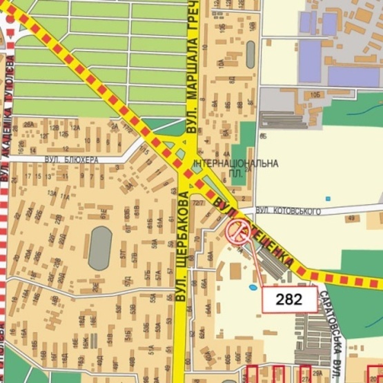 Схема рекламної площини за адресою Стеценка ул., 1а АЗС "ANP", по направ. к Интернациональной пл.