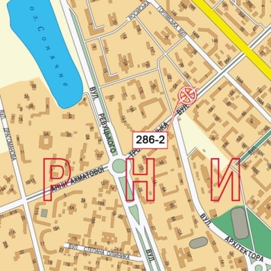 Схема рекламной плоскости по адресу Тростянецкая ул., 5 (ПравексБанк, по направ. к Харьковскому шоссе)