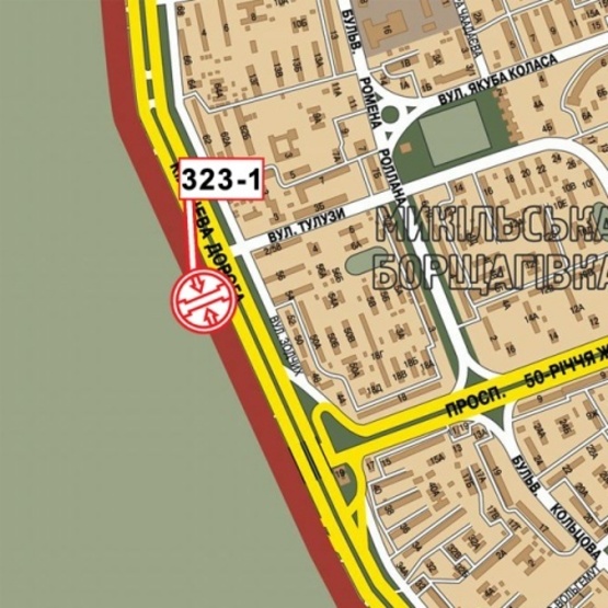 Схема рекламної площини за адресою Кольцевая дорога, км 2+830 справа (возле "Фуршета"), Технополис, Електронмаш, АЗС "БРОМ", направ. Одесского шоссе