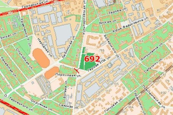 Схема рекламной плоскости по адресу Кульпарківська вул., 56