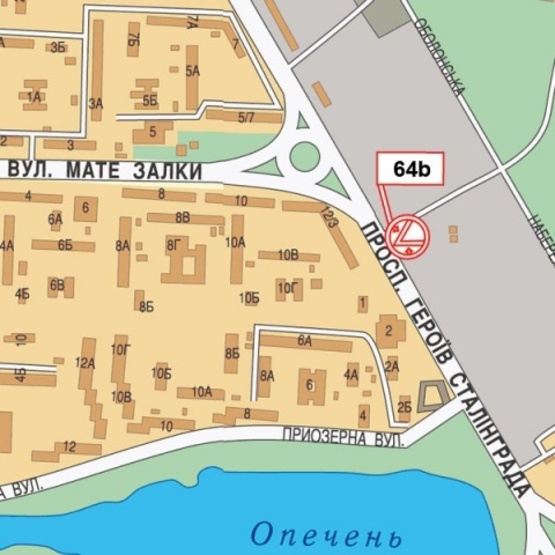 Схема рекламной плоскости по адресу Героев Сталинграда просп., 3 напротив дом №6, ("Автосоюз", ОщадБанк, Славистический Ун-т, "Oriental Dekor", УкрСибБанк), в направ. Московского прос.