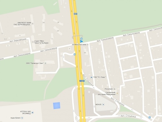 Схема рекламної площини за адресою Ул. Городская - ул. Синеозерная (в направлении Большой Кольцевой дороги)